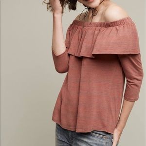 Anthropologie Dolan Charla Off Shoulder Ruffle Top